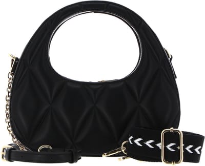 SEIDENFELT MANUFAKTUR Schoudertas Nordli Handbag Black / Gold Zwart