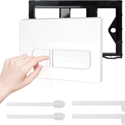 Toilet drukplaat voor Geberit Sigma 01, 20, 30, 50, UP300, UP320 wandelementen met bobbin leverset en montagemframe, mat zwart en duurzaam ontwerp