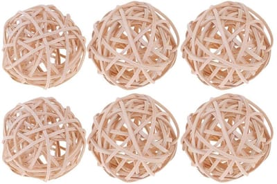 Dailygoods- Vine Ball 6 stuks - Natuurlijke Rotan Decoratie Ballen - 7 cm - Handgemaakt - Waterdicht - Geschikt voor Huwelijksdecoratie - Decoratieballen