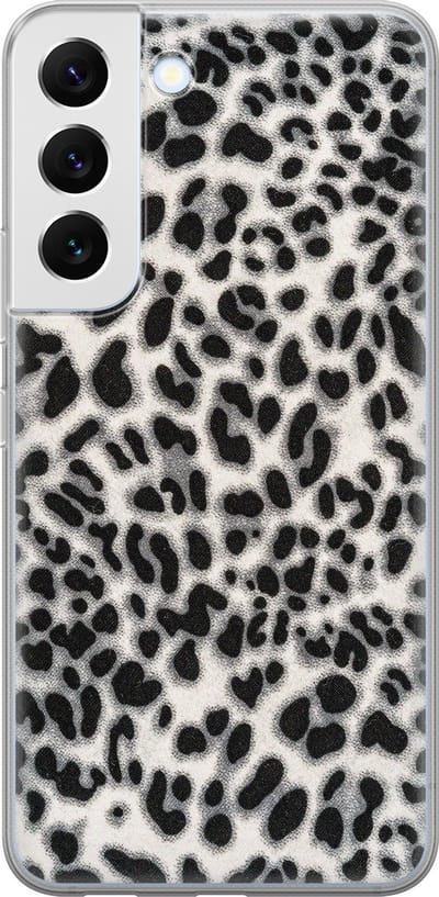 Leuke Telefoonhoesjes - Hoesje geschikt voor Samsung Galaxy S22+ - Luipaard grijs - Soft case - TPU - Luipaardprint - Grijs