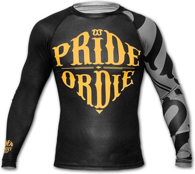 PoD Rash Guard L / S PRiDEorDiE RECKLESS Zwart Grijs - L