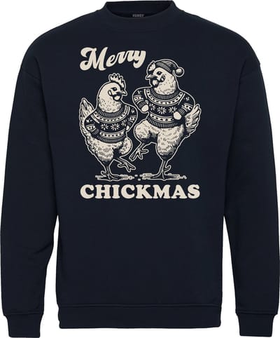 Kersttrui Merry Chickmas | Foute Kersttrui Dames Heren | Kerstcadeau | Kerstpakket | Navy | maat XS