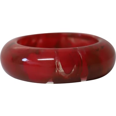 Lanvin Marmer Resign Bangle Armband in Rood en Zwart Plastic