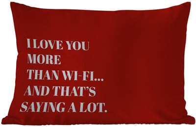 Buitenkussens - Tuin - Rood - Quote - Liefde - 50x30 cm