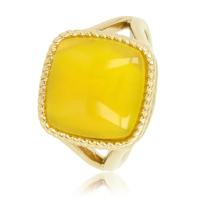 My Bendel Vita Zegelring Gele Agaat Goud