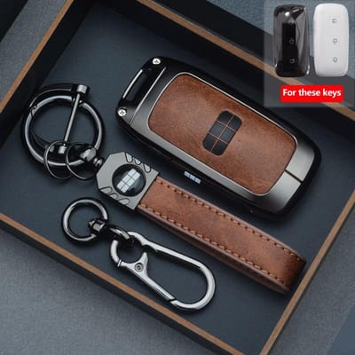 Pour Geely Galaxy Ex5 E5 L6 L7 Emi No.1 Proton E.Mas 7 5 E8 Starry 8 Housse de Télécommande Coque Porte-clés Porte-clés Accessoires de Voiture key fob for Galaxy brown