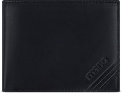 mano Don Antonio Portemonnee Leer 11 cm - Jongens - Horizontaal - schwarz