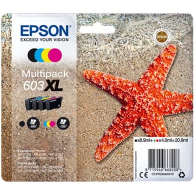 Epson C13T03A64020 inktcartridge, origineel, hoge (XL) capaciteit, zwart, cyaan, magenta, geel, 1 stuk
