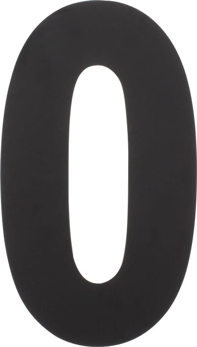 Intersteel Huisnummer 0 XL hoogte 30 cm rvs/mat zwart