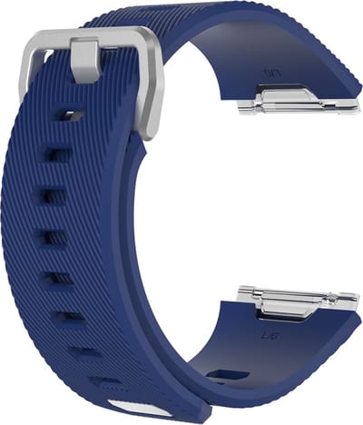 By Qubix - Compatible Fitbit bandje - Geschikt voor fitbit Ionic siliconen bandje met gesp - Maat: Small - donkerblauw