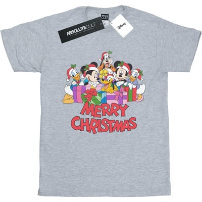 Disney Dames/Dames Mickey Mouse And Friends Kerstmis Katoenen Vriendje T-shirt (Sportgrijs)