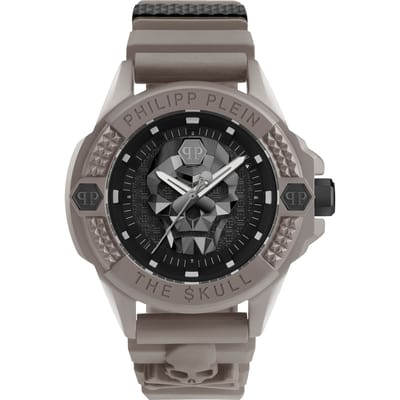 Philipp Plein The $Kull Ecoceramic PWUBA0323 Horloge - Siliconen - Grijs - Ø 44 mm