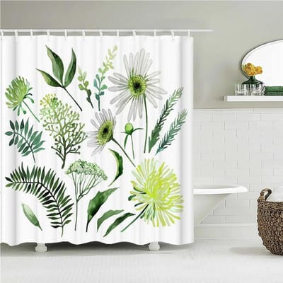 Paardenbloem Natuurlijke Bloemen Douchegordijnen Waterdicht Badkamergordijn Badgordijn Hoge Kwaliteit Met Haken Douchegordijn W120xH180cm