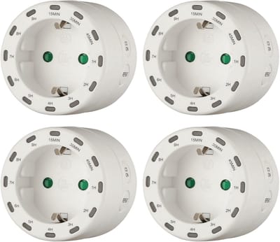 Benson Tijdschakelaar rond - 4x - programmeerbaar tot 9 uur - 2800W - 230 Volt