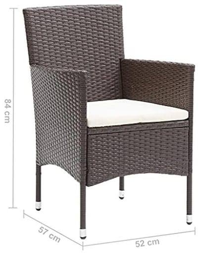 Stapell stoel voor buiten - Tuinmeubelset van poly rattan - Comfortabele ligstoelen voor patio of balkon