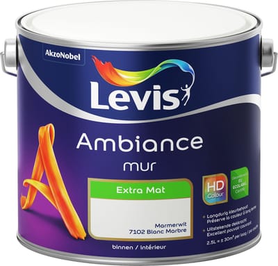 Levis - Ambiance Mur Extra Mat - Marmerwit - 2,5 L