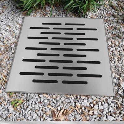 Vierkant Deksel - Kanaalafvoer Rooster - Efficiënte Waterafvoer - Versterkte Rib Achter - 20-40 cm - Zilverkleurig