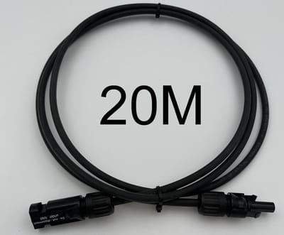 LDY - Solar kabel - MC Connector - 6mm zwart 20 meter met MC4 stekkers - Zonnepanelen Stekkers - MC4 Kabel - Zonnepaneel Kabel