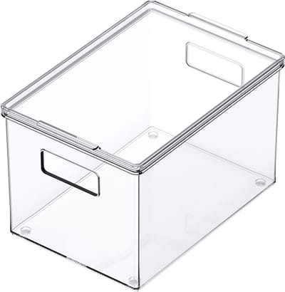 So Clever x Vacane Opbergbak 29 diep (S) met deksel - Transparant - Stapelbaar | BPA-vrij