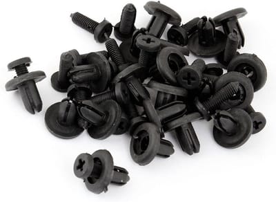 Plastic Klinknagels - Bevestigingsclips - Auto Interieur - 20 Stuks Set - 7mm Gat - Zwart
