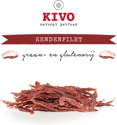 Kivo Petfood Hondensnack Eendenfillet 250 gram - Graanvrij en Glutenvrij