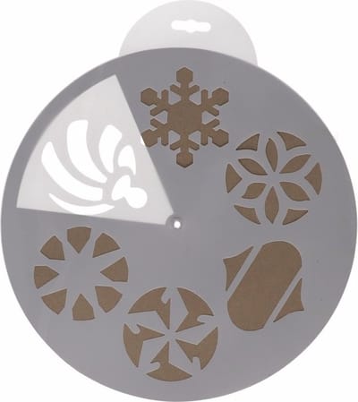 Decoris Kerst raamsjablonen - 6x stuks - kunststof - 30 cm diameter - herbruikbaar