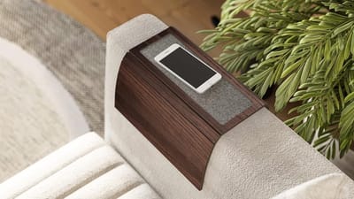 Bank Tafel - Armleuning Organizer - Drankjes Plaatsen - Opvouwbaar Ontwerp - 33x43 cm - Donkerbruin
