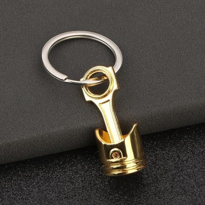 1 stuks Creatieve Auto Gemodificeerde Motor Zuiger Metalen Sleutelhanger Voor Mannen, Multifunctionele Auto Gemodificeerde Taille Hanger, Mode Sleutelhanger 1PCs goud