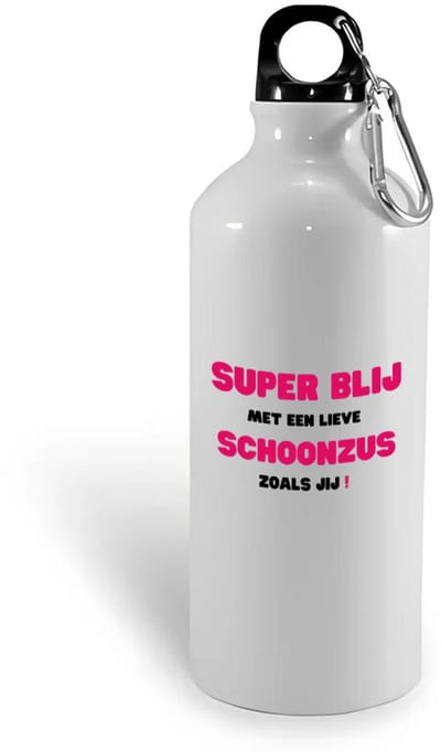 Hacebo® - super blij met een lieve schoonzus zoals jij waterfles - Zus - de liefste schoonzus - verjaardag - cadeautje voor zus - zus artikelen - kado - geschenk - water fles - 400ML