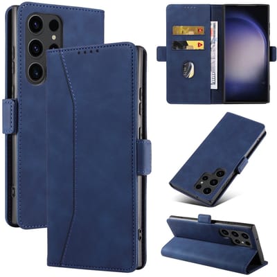 Hoesje geschikt voor Samsung Galaxy S22 Ultra - Bookcase - Pasjeshouder - Portemonnee - Kunstleer - Blauw