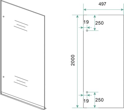 Wiesbaden Less Inloopdouche 50 x 200 cm - Nano Helder Glas/Chroom