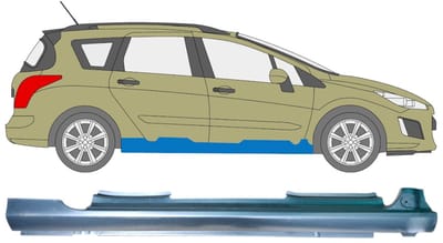 Volledige dorpel voor Peugeot 308 2007-2013 / Rechts