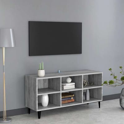 vidaXL - Tv-meubel - met - metalen - poten - 103,5x30x50 - cm - grijs - sonoma - eiken