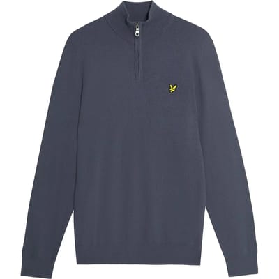 Lyle & Scott Cotton Merino Quarter Zip Jumper Truien & Vesten Heren - Sweater - Hoodie - Vest- Paars - Maat L