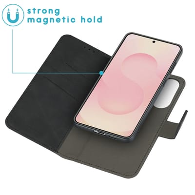 imoshion Hoesje - Geschikt voor Samsung Galaxy S25 Edge - Uitneembare 2-in-1 Luxe Bookcase - Zwart