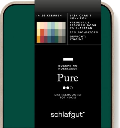 schlafgut Jersey Pure hoeslaken extra hoog - M - 120x200 - 130x220 690 Green Deep