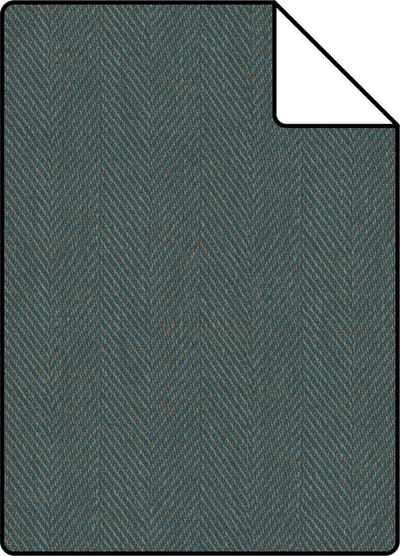 Proefstaal Origin Wallcoverings behang twill weving petrolblauw - 26,5 x 21 cm - 347662-S