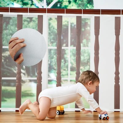 Dailygoods- Veiligheidsnet 3 m x 78 cm - Veiligheidsnet voor kinderen - Trapnet - Omheining trapleuning - Duurzaam mesh-materiaal - Eenvoudig aanpasbaar
