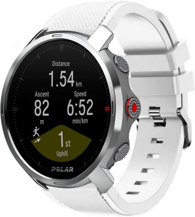 Strap-it Twill silicone horlogeband - geschikt voor Polar Vantage M / M2 / V3 / Grit X / Grit X(2) Pro - wit