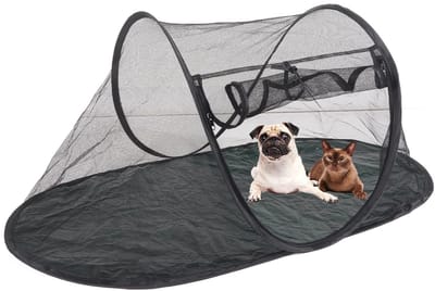 Dailygoody - Huisdier Behuizing Tent - Ademend - Opvouwbaar - Zwart - Buiten Speeltent - Geschikt voor Katten en Kleine Honden