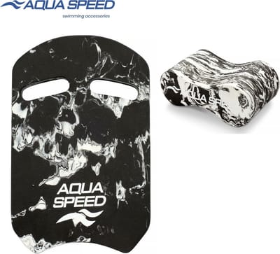 Aqua Speed Swirl Kickboard / Zwemplank & Pullbuoy Set - Optimaliseer je Zwemtraining! - Zwart