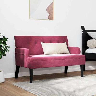 vidaXL - Chesterfield - Bank - Wijnrood - 112 - x - 65,5 - x - 75 - cm - Fluweel