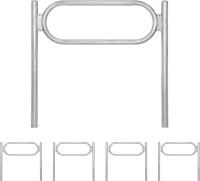 5x Fietsenrek 115 x 124 cm thermisch verzinkt staal Ø 60 mm beton type O Fietsenrek