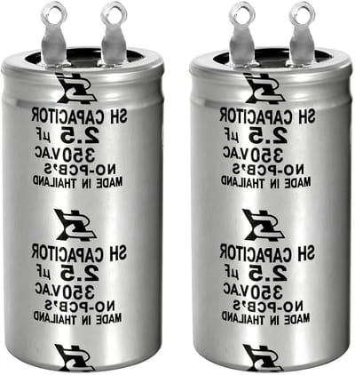 Set van 2 2.5uF condensatoren voor rolluiken, vervangcapaciteit voor motoren, inclusief Faston 2.8 klemmen en geschikt voor 6 Nm motoren