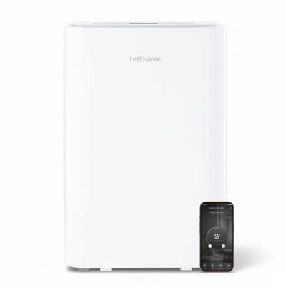 Helthome 25 Liter – Krachtige luchtontvochtiger en luchtreiniger - Wi-Fi - Voor Kelder, Wasruimte,Verwarmde garage, Woonkamer, Automodus.