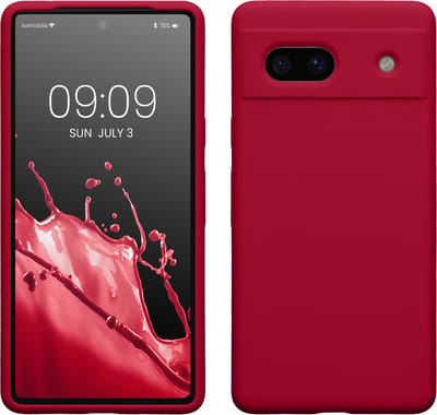 kwmobile telefoonhoesje geschikt voor Google Pixel 7a - Hoesje met siliconen coating - Smartphone case in mat fuchsia