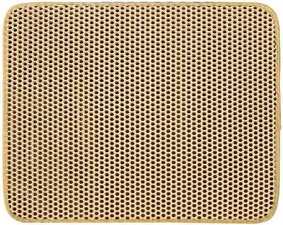 Nivard Kattenbak Mat - Katten Mat - Grit Opvanger - Schoonloopmat Kattenbak - Kattenbak Uitloopmat - Kattenbak Matje - Cat Litter Mat - Wasbaar - Khaki - 30x30cm
