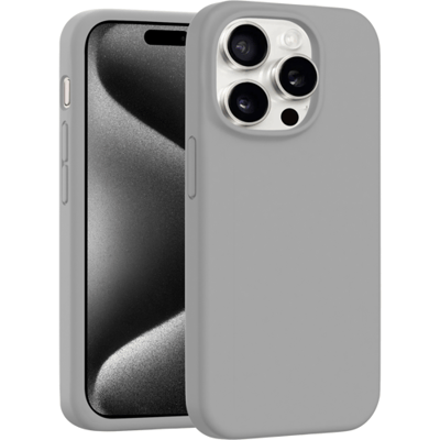 Coverzs luxe siliconen hoesje geschikt voor iPhone 15 Pro Max (grijs) - shockbestendig, premium bescherming, duurzaam