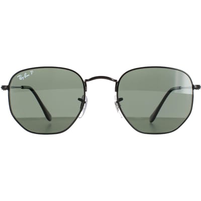 Ray-Ban Vierkant unisex gepolijst zwart groen gepolariseerd zeshoekige rb3548n