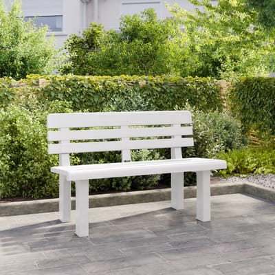vidaXL - Tuinbankje - 110x52x71 - cm - polypropeen - wit